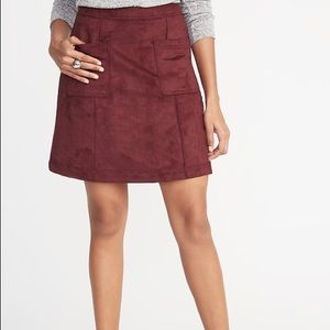 Old Navy A Line Suede Utility Skirt